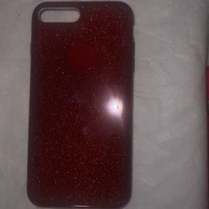 Red iPhone 7 Plus glitter case